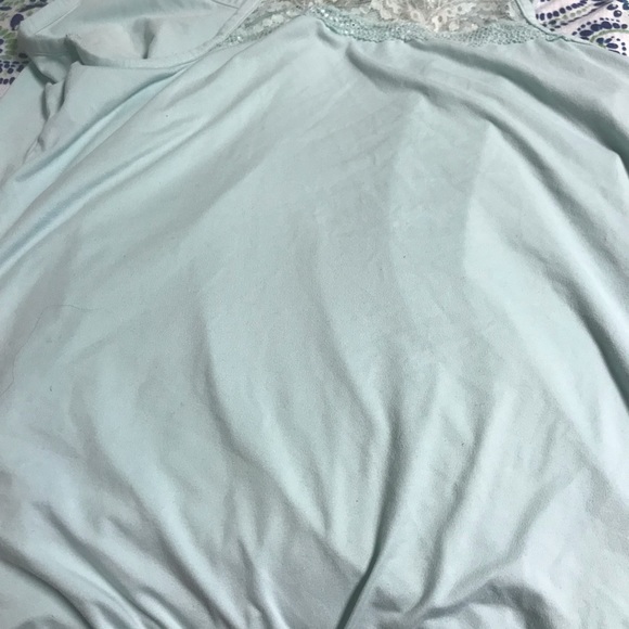 Silky light blue tank top with lace back - Picture 2 of 6